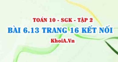 Bài 6.13 trang 16 Toán 10 Kết nối tri thức Tập 2